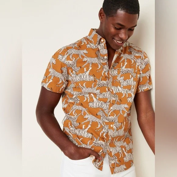 old navy men's short sleeve dress shirts